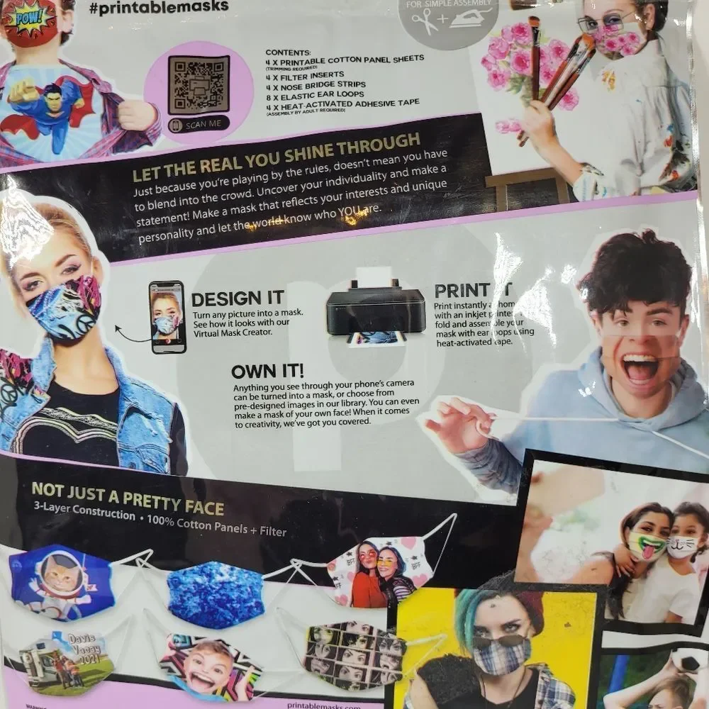 SNAPSTYLE The Printable‎ Mask 4 Pack Face Masks